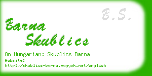 barna skublics business card